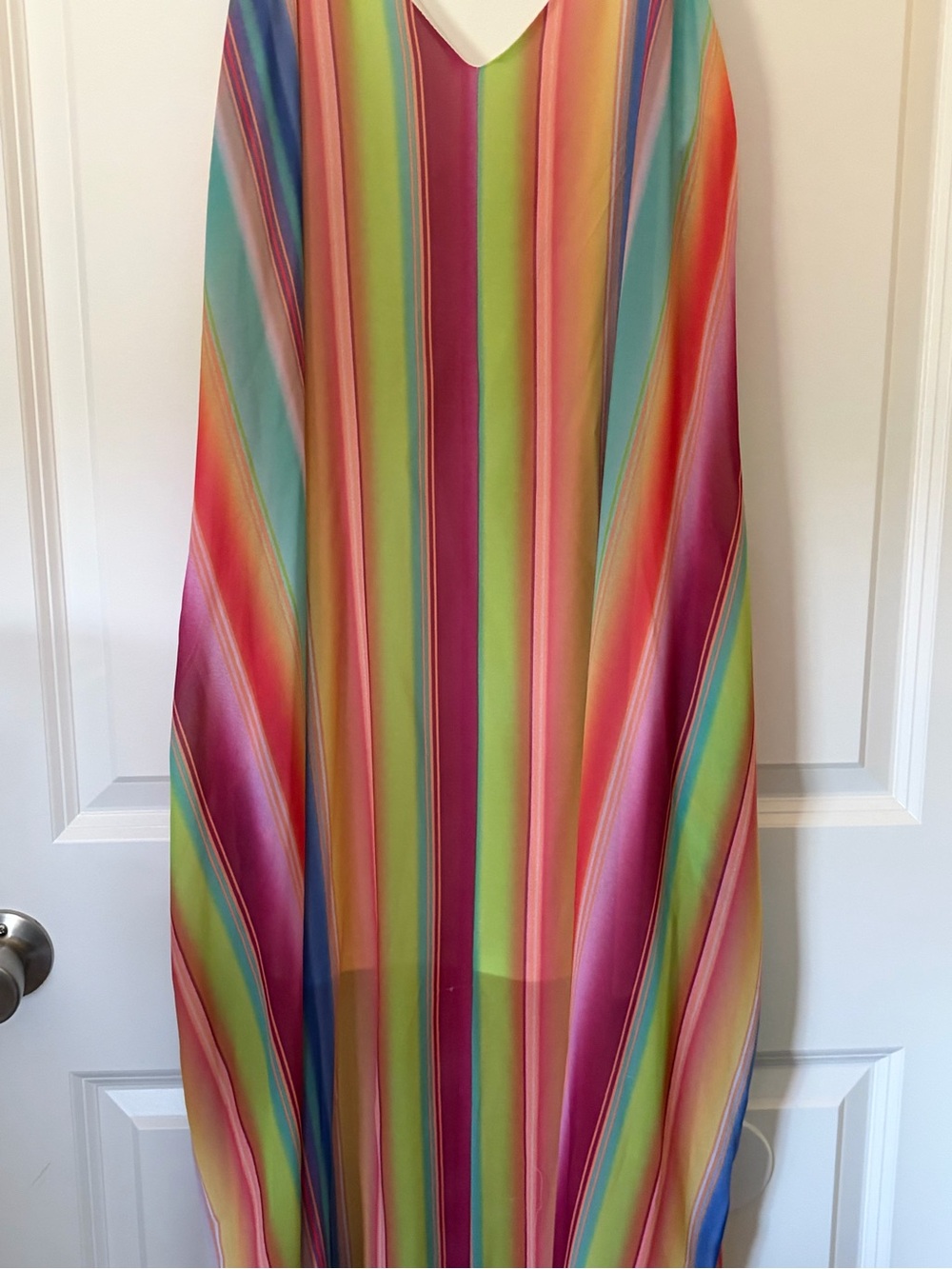 Rainbow Striped Maxi Slip Dress - Picture 2 of 9